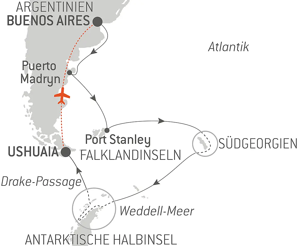Abenteuer von der Halbinsel Valdés bis ins Südpolarmeer
