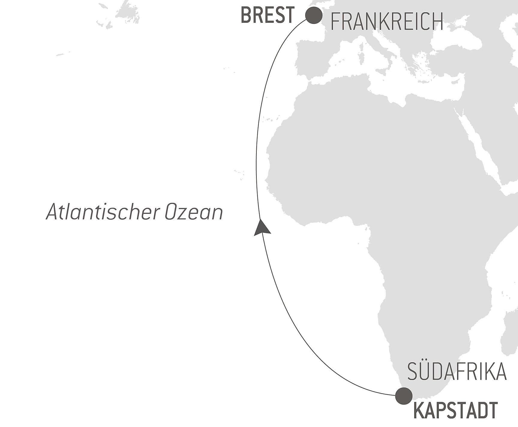 Ozean-Kreuzfahrt: Kapstadt - Brest