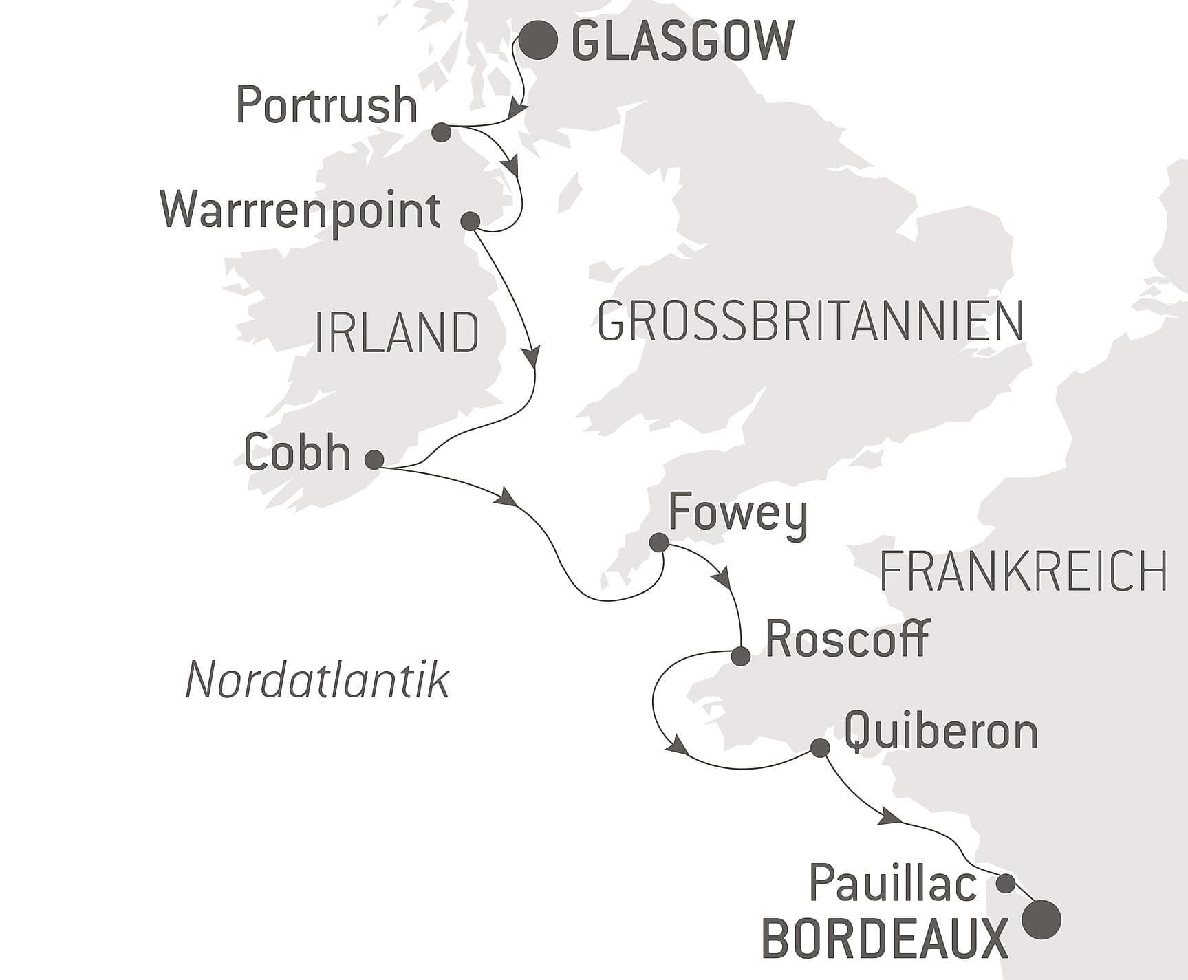Von der Irischen See bis zum Golf von Biskaya