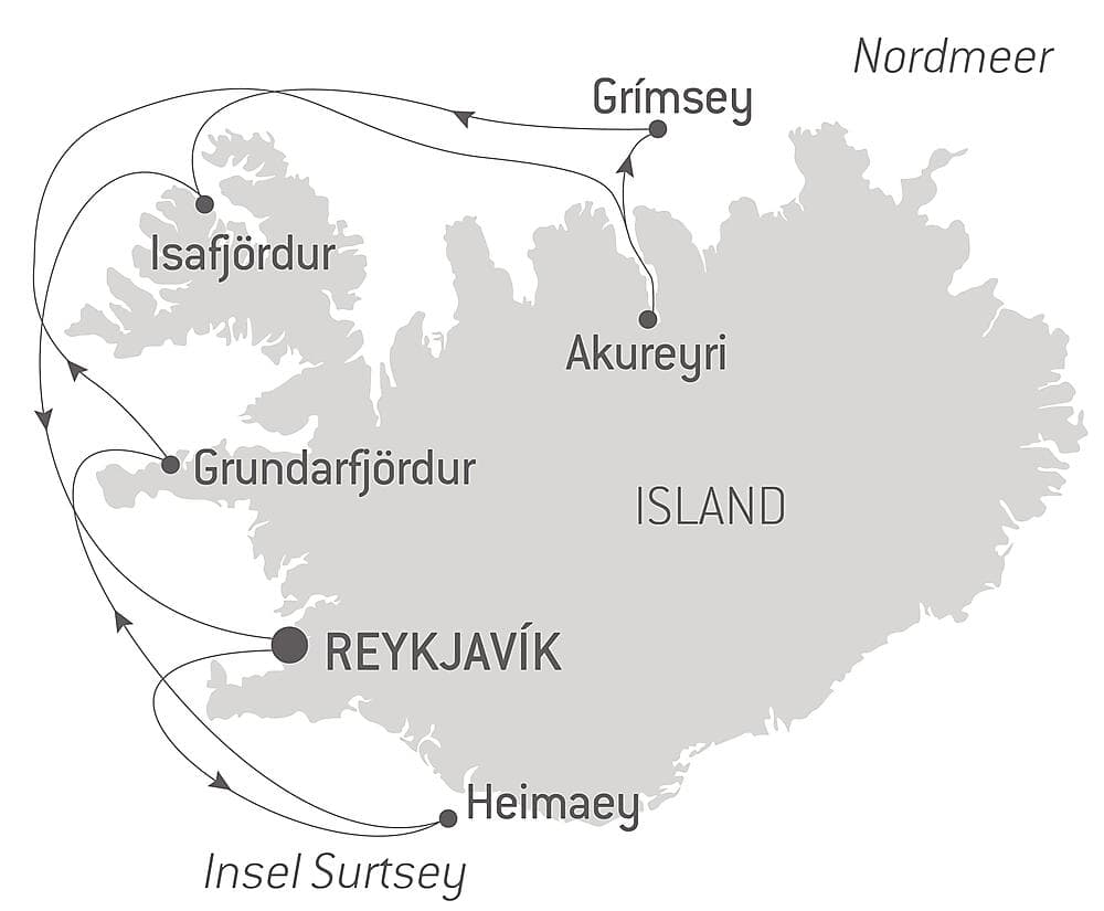 Musik-Kreuzfahrt entlang Islands Küsten
