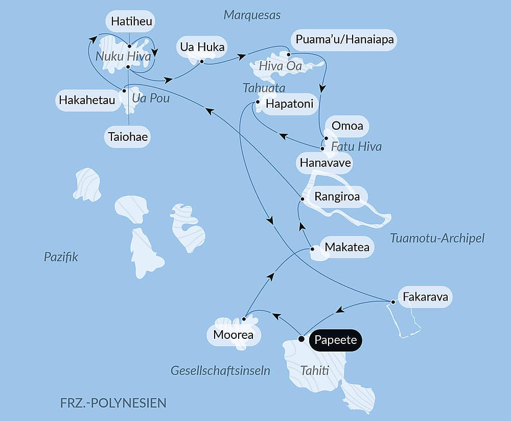 Südsee pur: Marquesas, Tuamotu und Gesellschaftsinseln