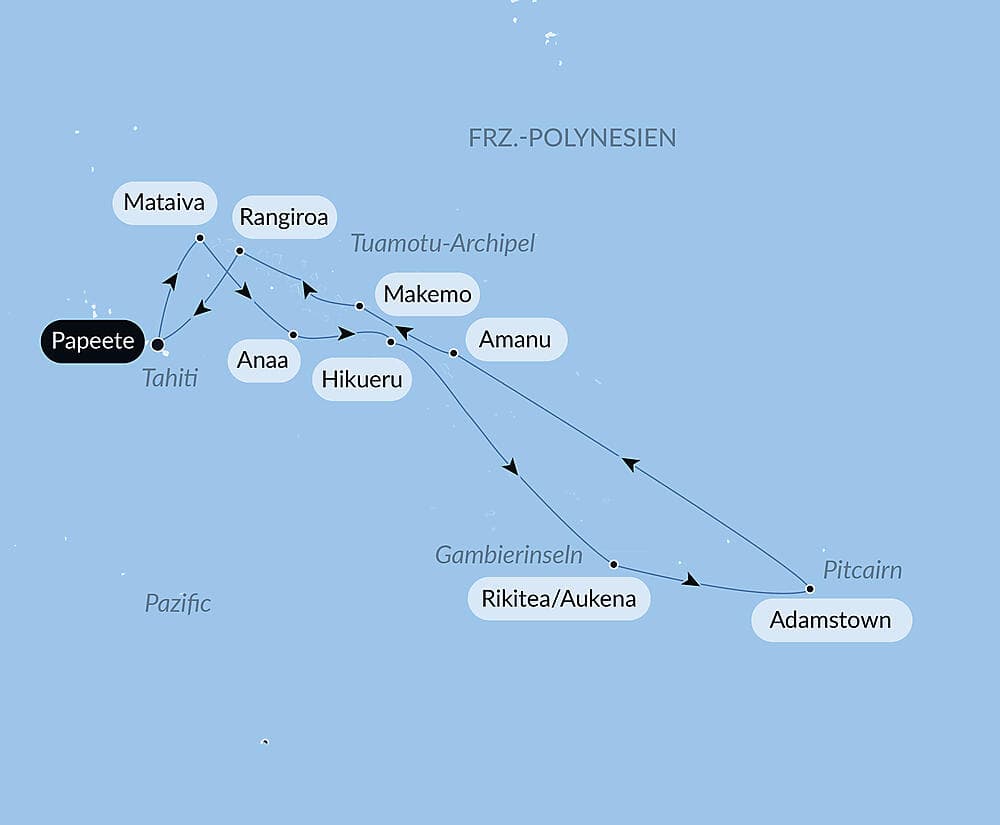 Französisch-Polynesien und die Insel Pitcairn