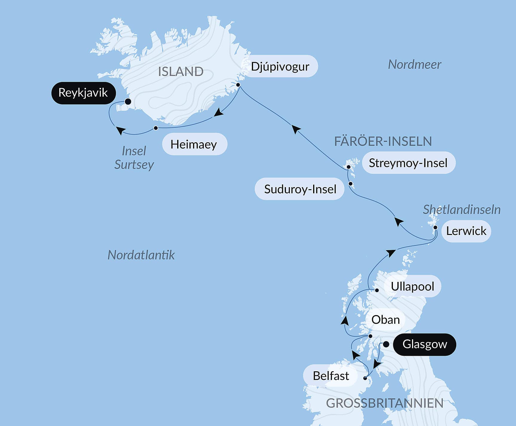Wilde Landschaften in Schottland, auf den Färöer und Island