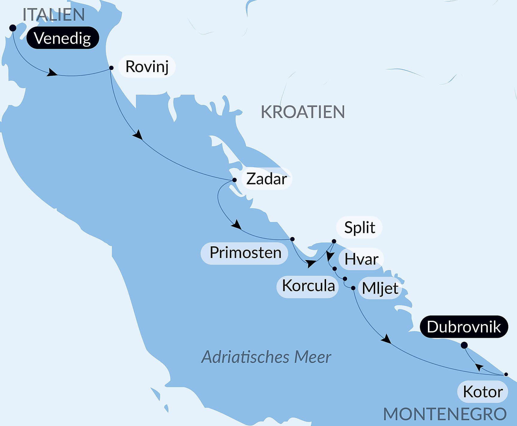 Wunder der Natur und Kulturschätze Dalmatiens
