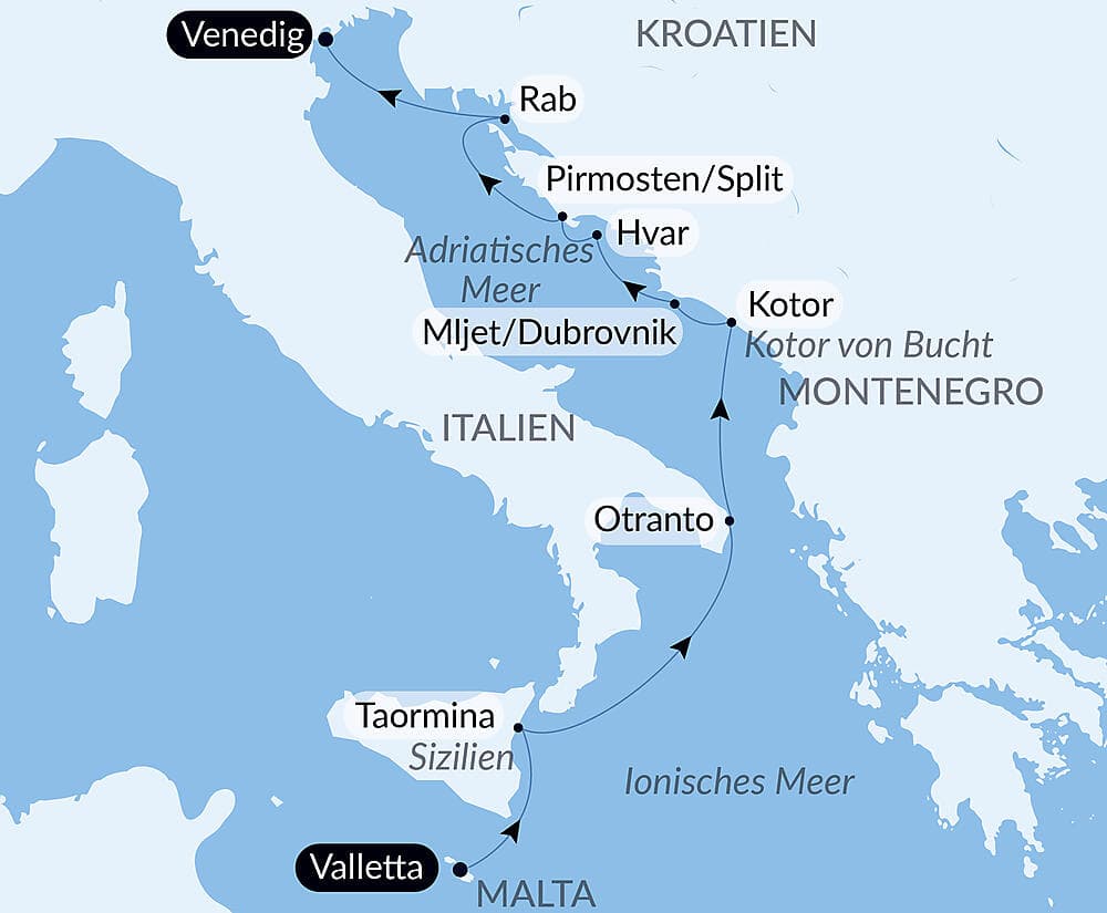 Von Malta an die Küste der Adria