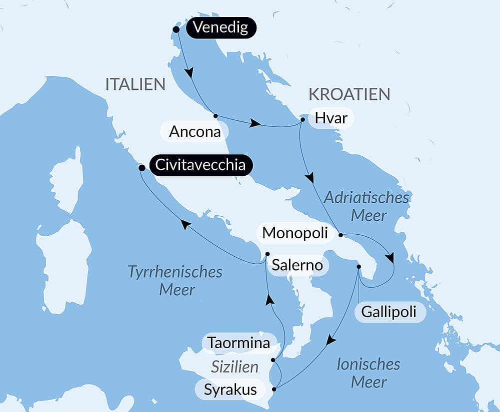 Legendäre Küsten Italiens und Kroatiens