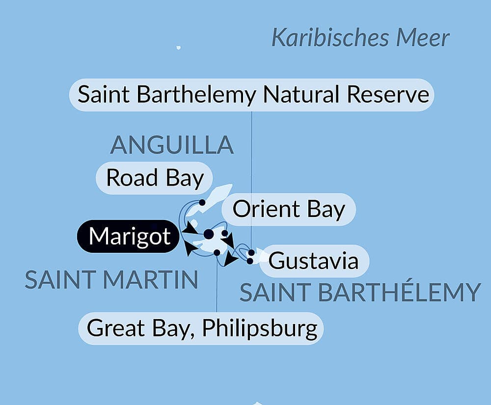 Den karibischen Inseln unter den Segeln der La Désirade null