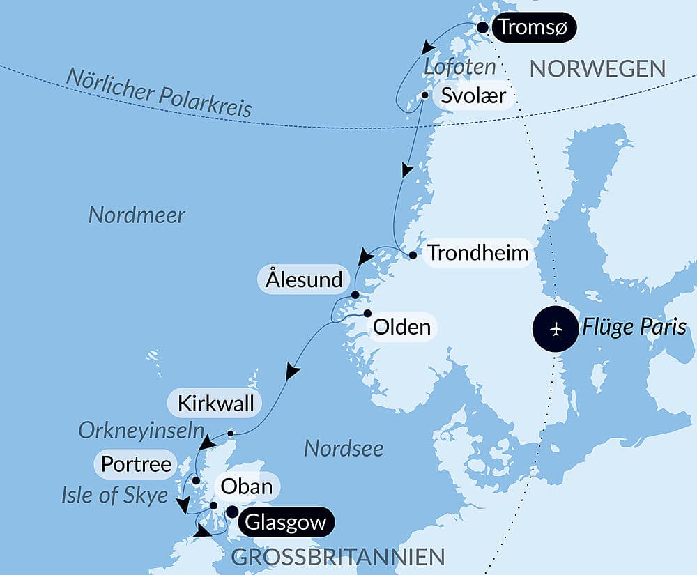 Vom arktischen Polarkreis zu den Inseln Schottlands