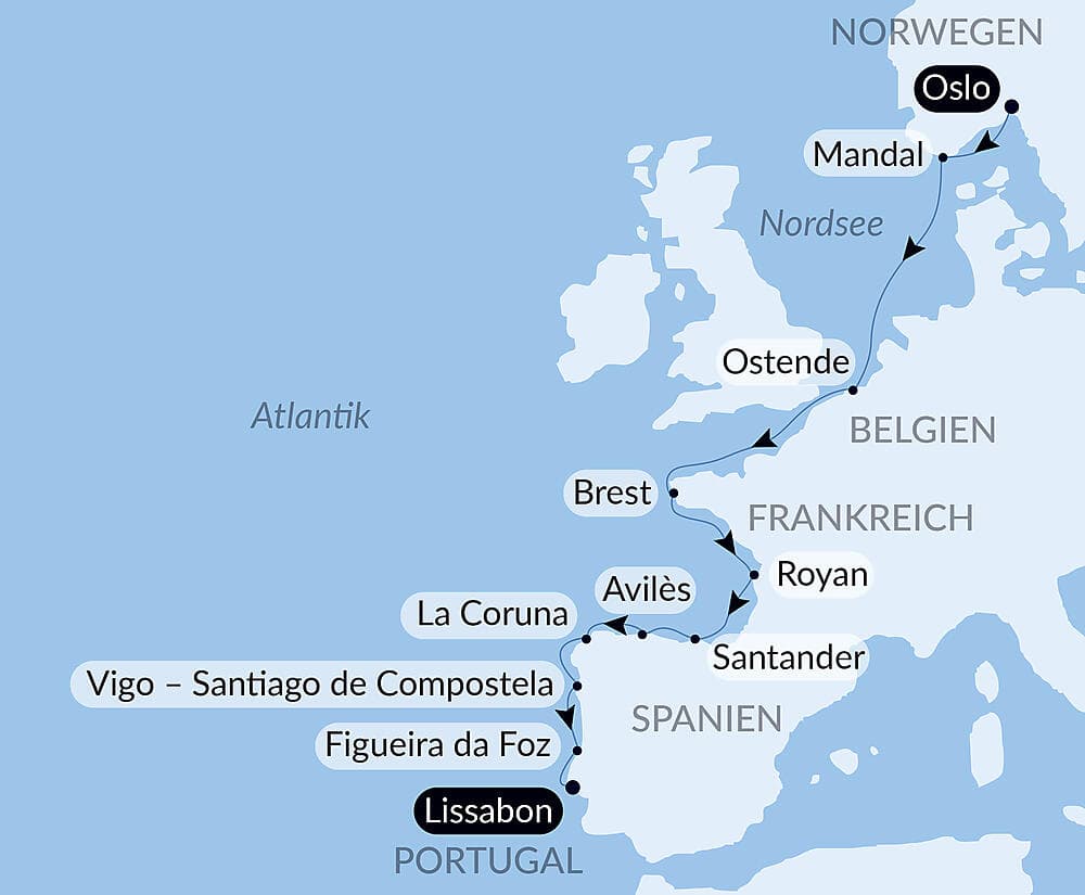 Von der Nordsee bis zum Golf von Biskaya