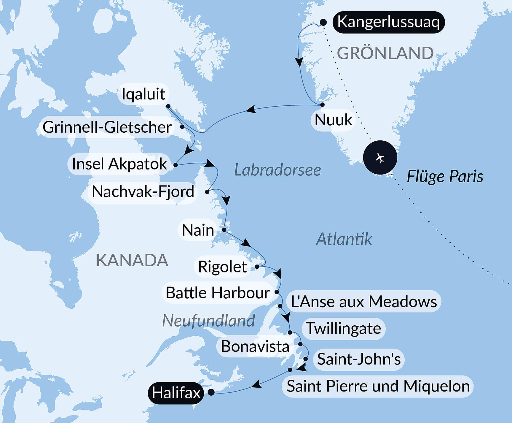 Wilde Küsten von Grönland bis zur Ostküste Kanadas