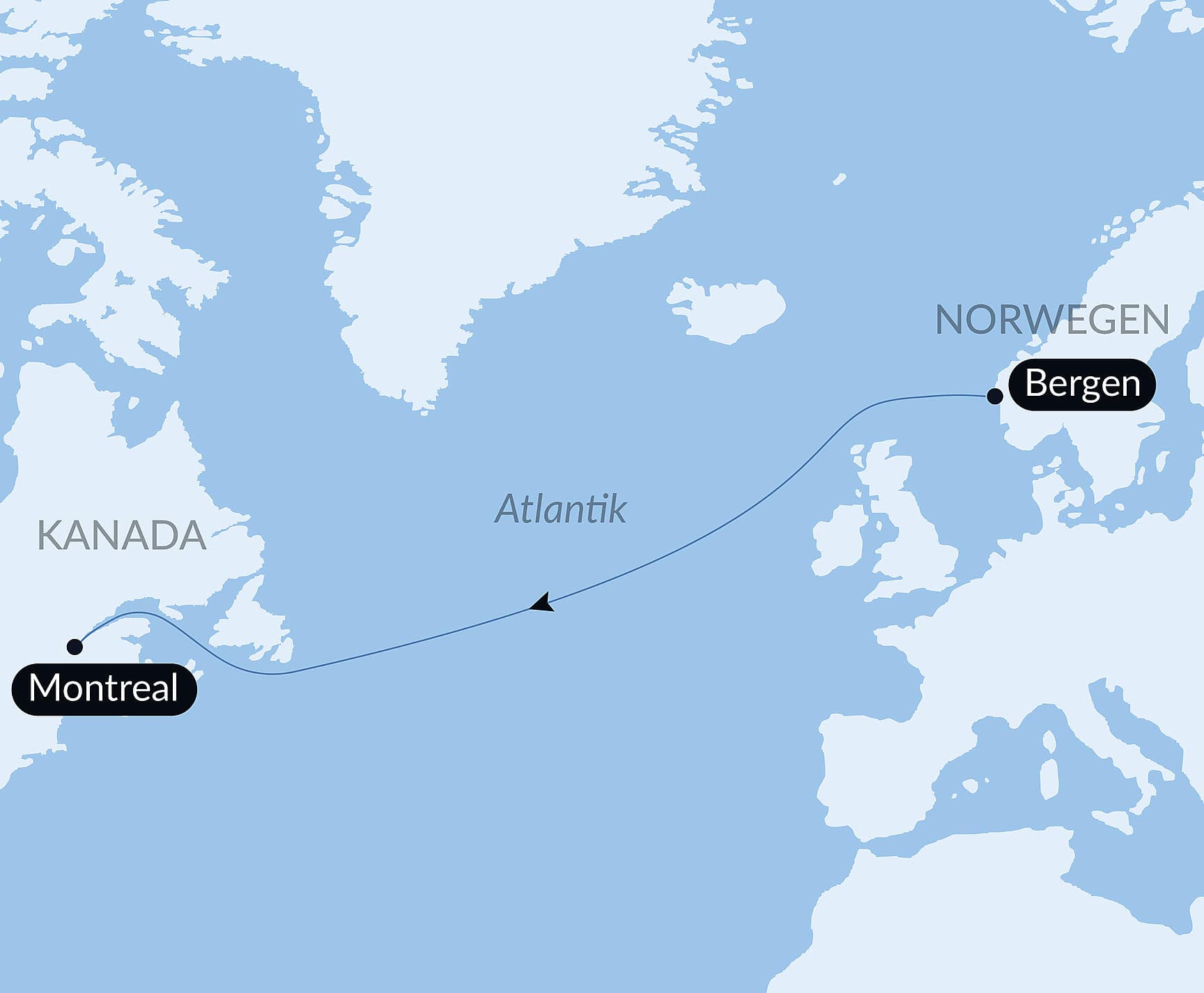 Ozean-Kreuzfahrt: Bergen-Montreal