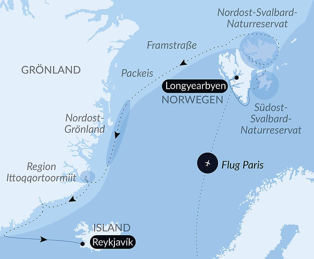 Im arktischen Eis von Spitzbergen nach Grönland null