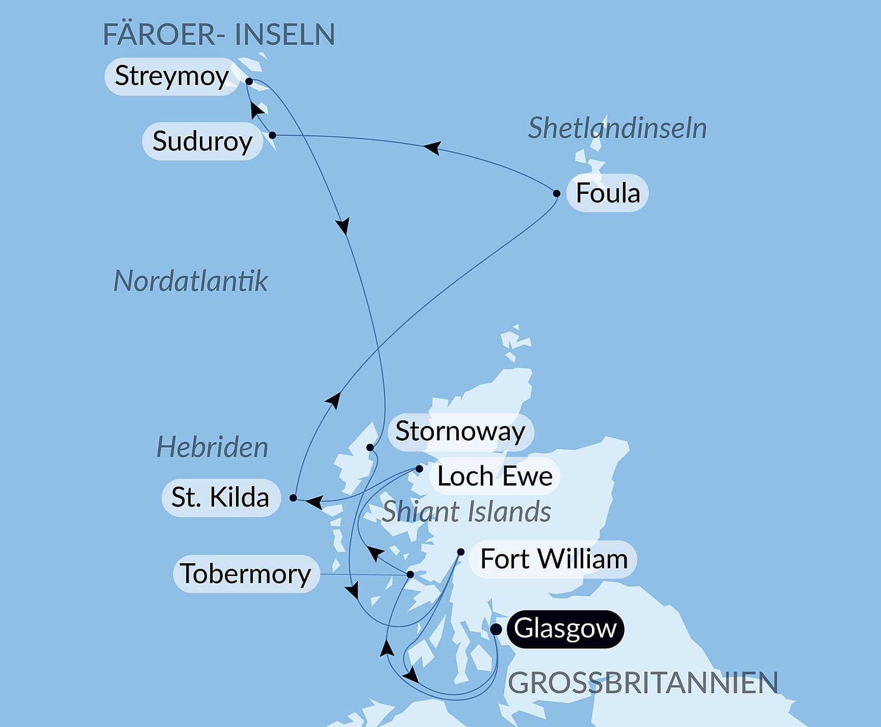 Schottische Archipele und die Färöer, zwischen nordischem Erbe und Inselwelten