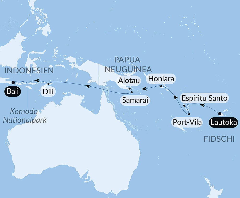 Von den Fidschi-Inseln nach Bali