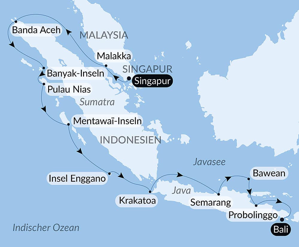 Inseln, Städte und Vulkane Indonesiens