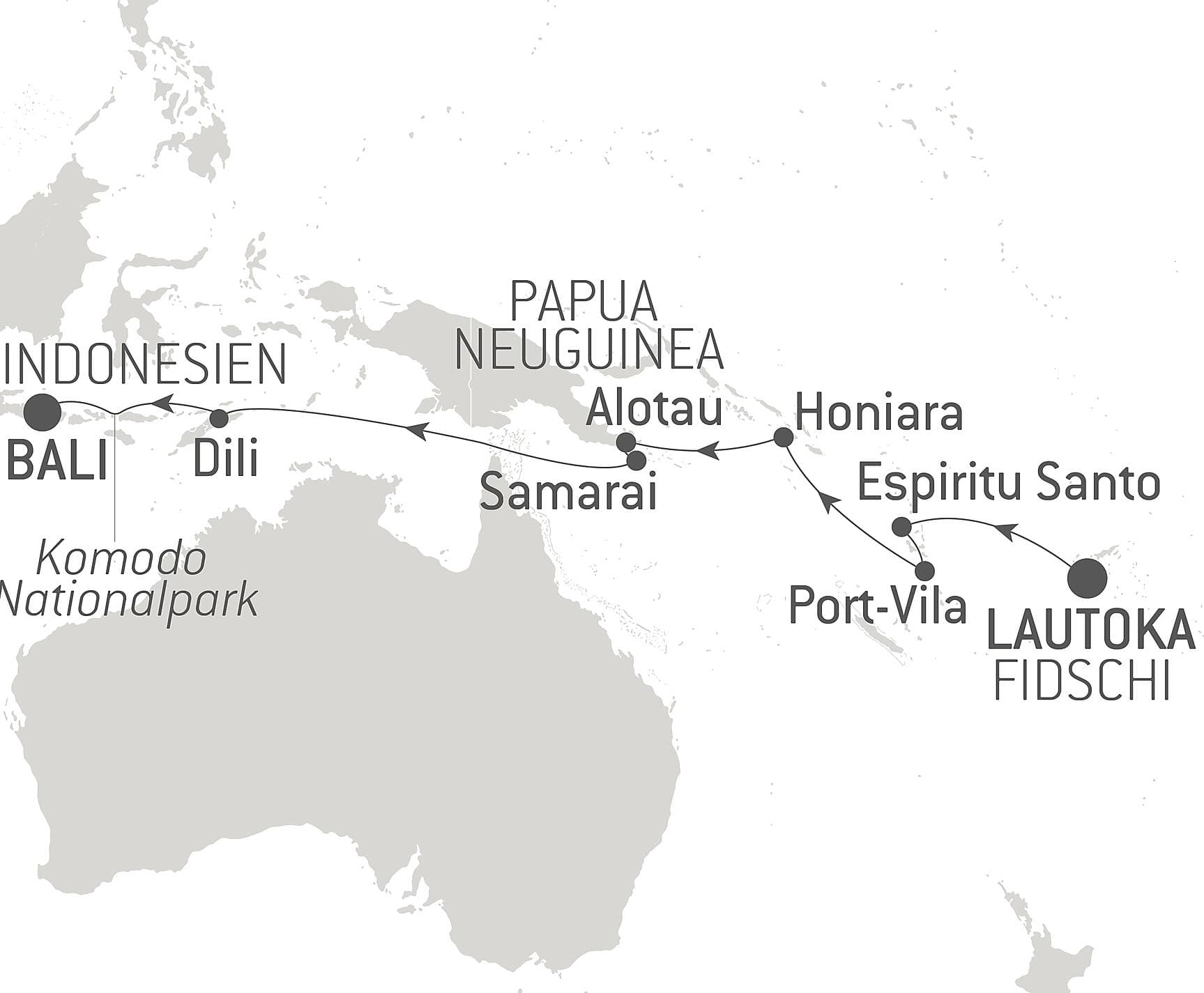 Von den Fidschi-Inseln nach Bali