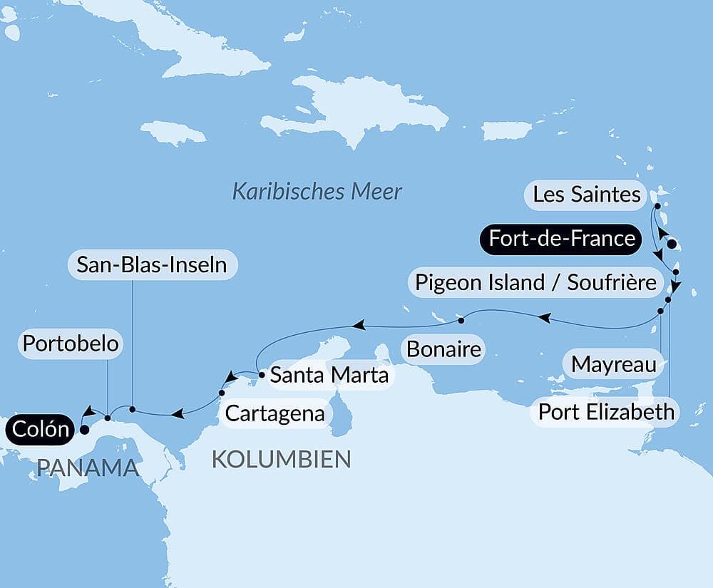 Panama, Kolumbien und karibische Inseln