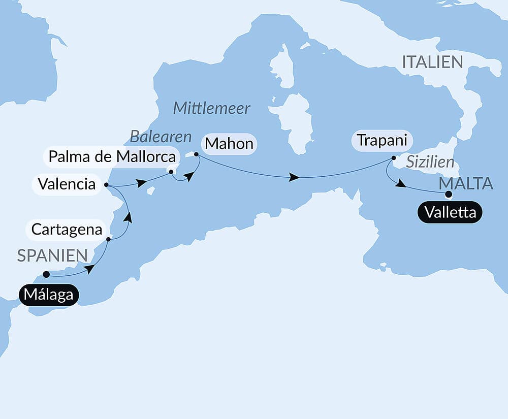 Küsten der Iberischen Halbinsel und Sizilien